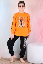Kapitex 5180 Erkek Çocuk Desenli Uzun Kol Pijama Takımı