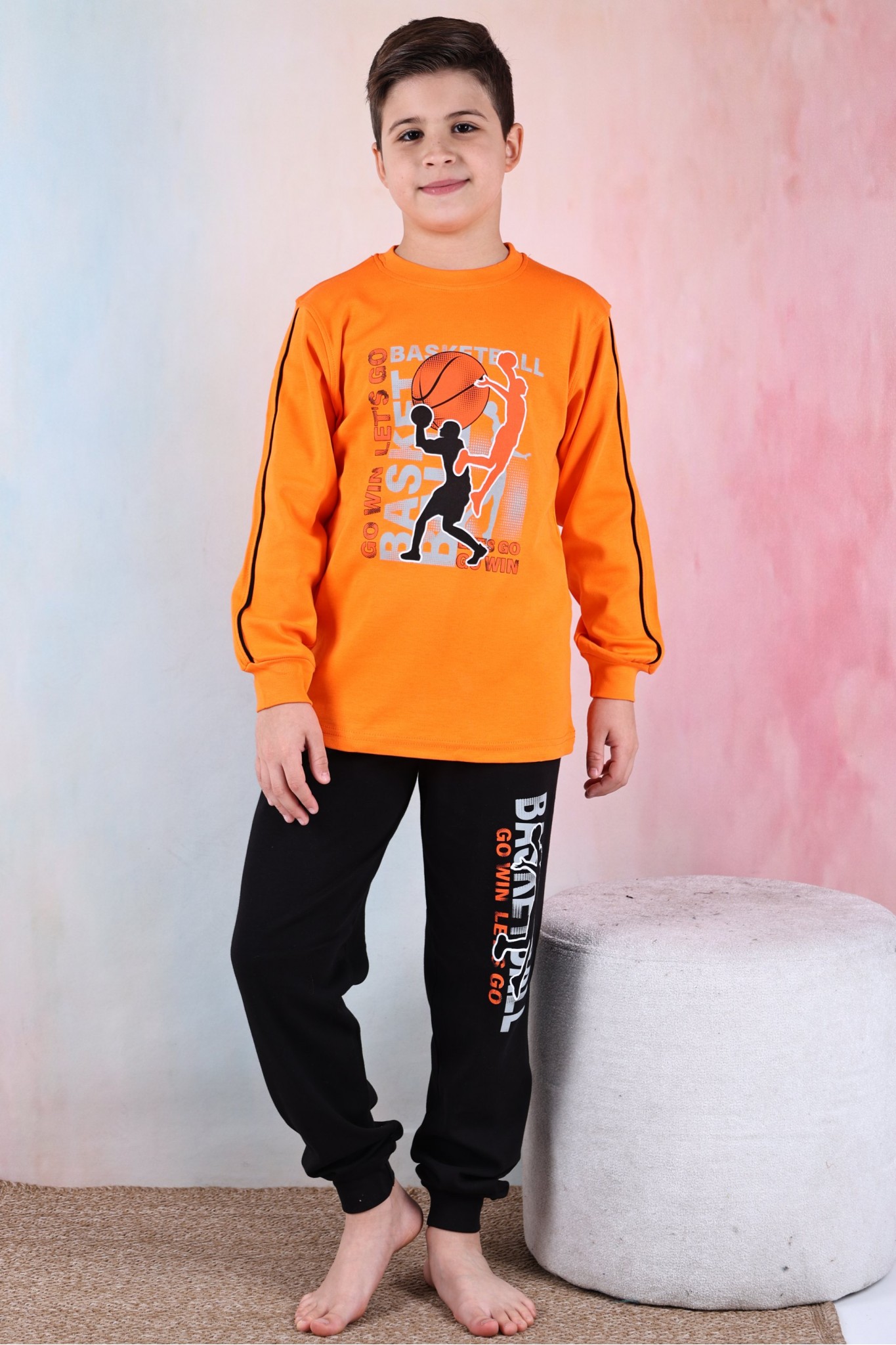 Kapitex 5180 Erkek Çocuk Desenli Uzun Kol Pijama Takımı