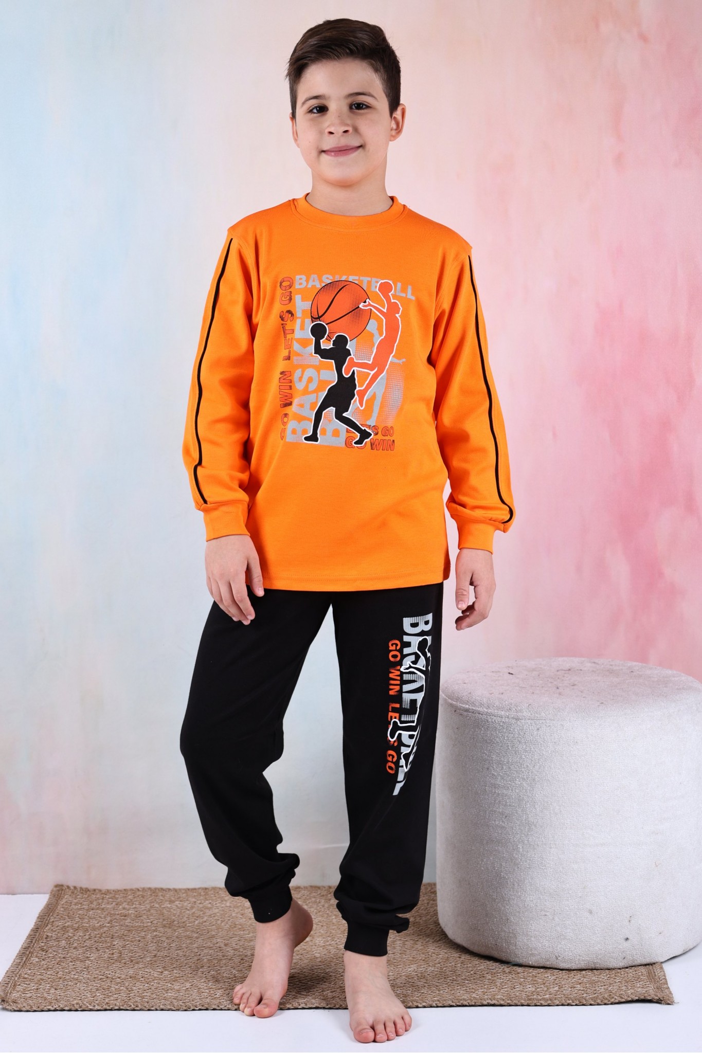 Kapitex 5180 Erkek Çocuk Desenli Uzun Kol Pijama Takımı