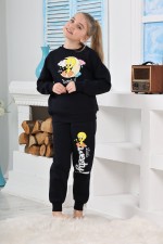 Kapitex 6180 Kız Çocuk Twety Baskılı Uzun Kol Pijama Takımı