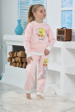 Kapitex 6182 Kız Çocuk Twety Baskılı Uzun Kol Pijama Takımı