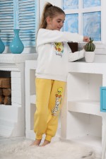 Kapitex 6182 Kız Çocuk Twety Baskılı Uzun Kol Pijama Takımı