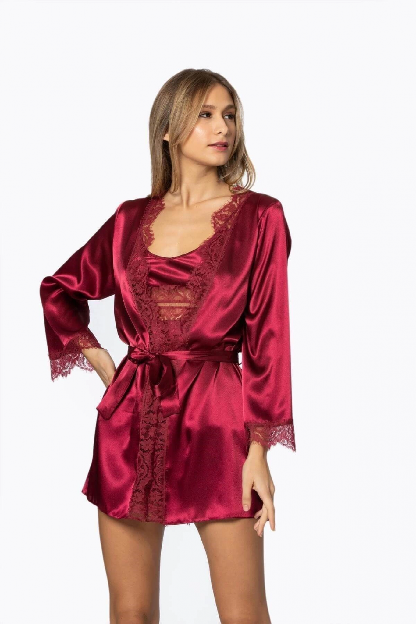 Pierre Cardin 2490 Bayan Sabahlıklı Saten Şort Takım