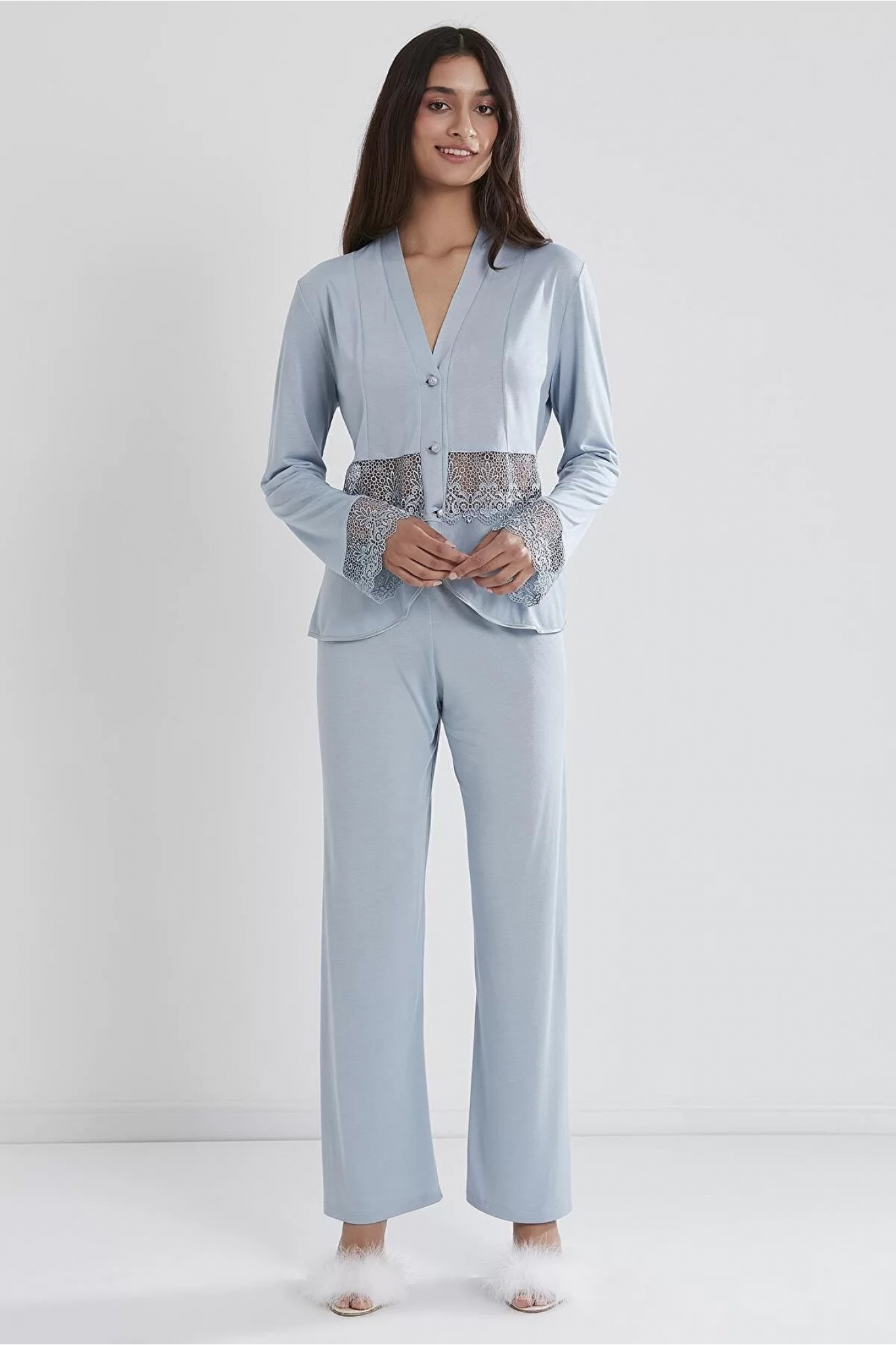 Pierre Cardin P5040 Bayan Penye Gecelik Sabahlık