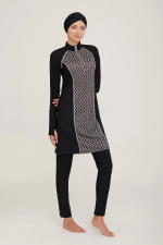 Adasea 4420 Kadın Likralı Uzun Kol Tesettür Mayo