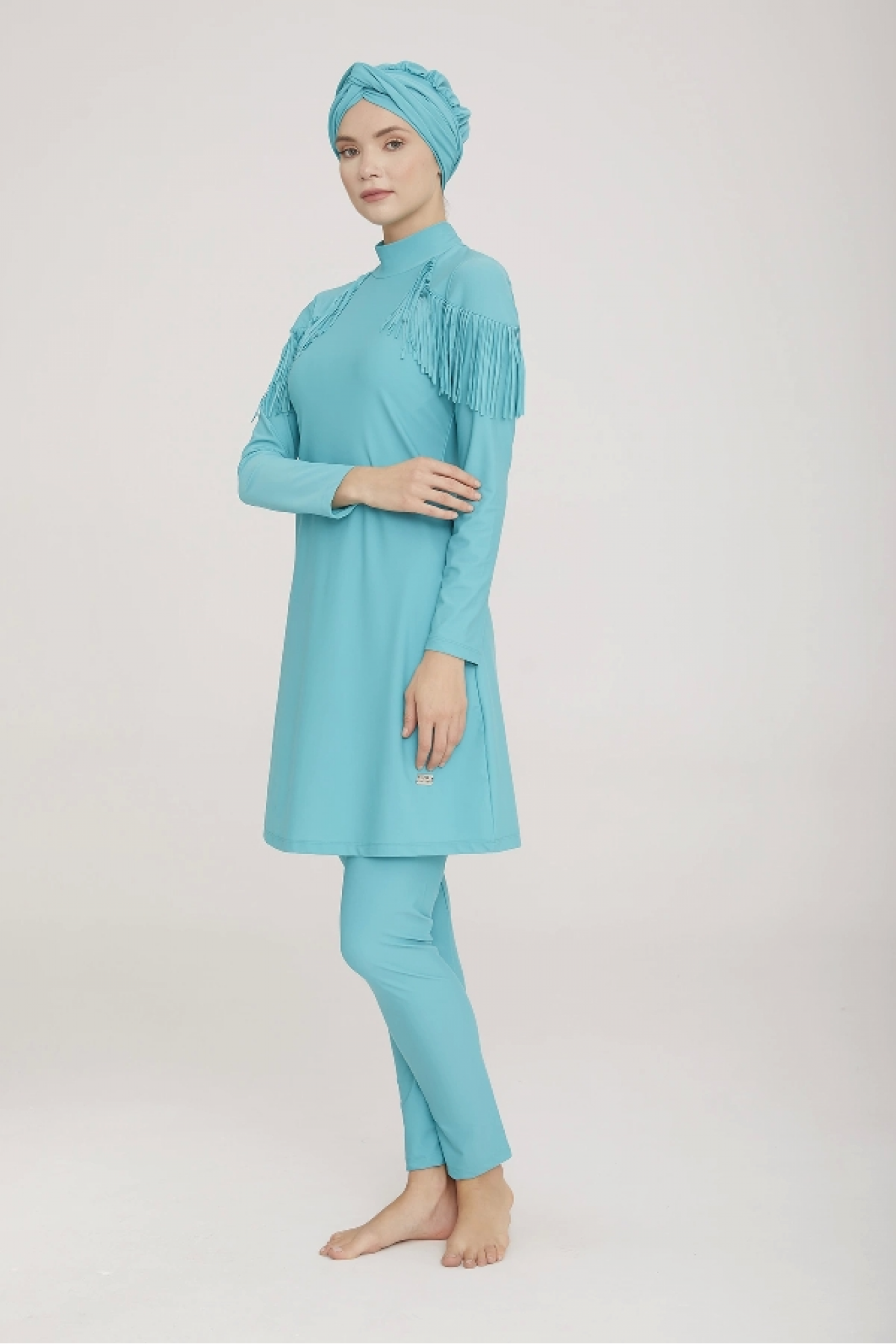 Adasea 4105 Kadın Likralı Uzun Kol Tesettür Mayo