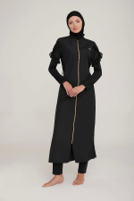 Adasea 1255 Önden Fermuarlı Uzun Kol Tesettür Mayo