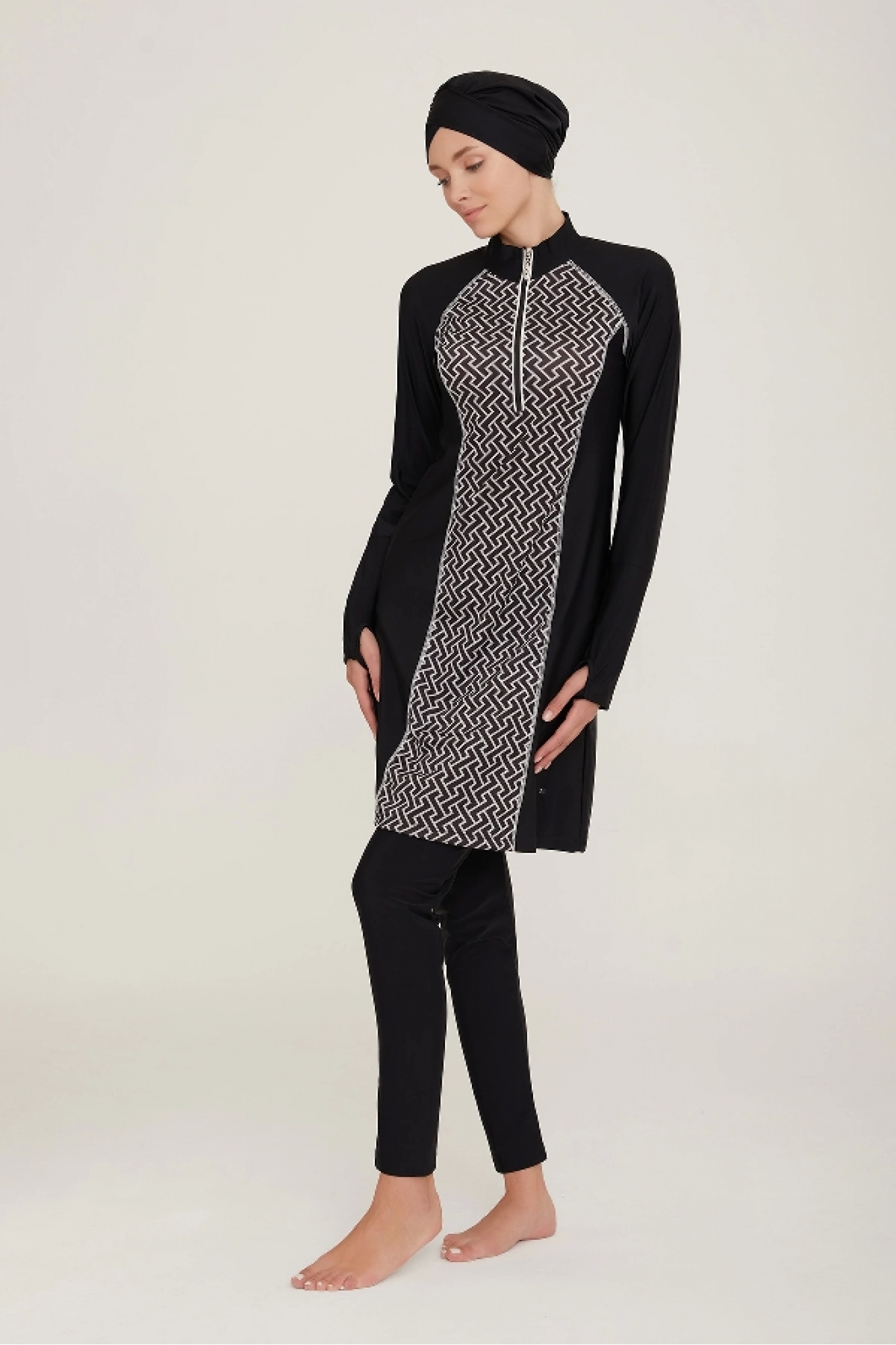 Adasea 4420 Kadın Likralı Uzun Kol Tesettür Mayo