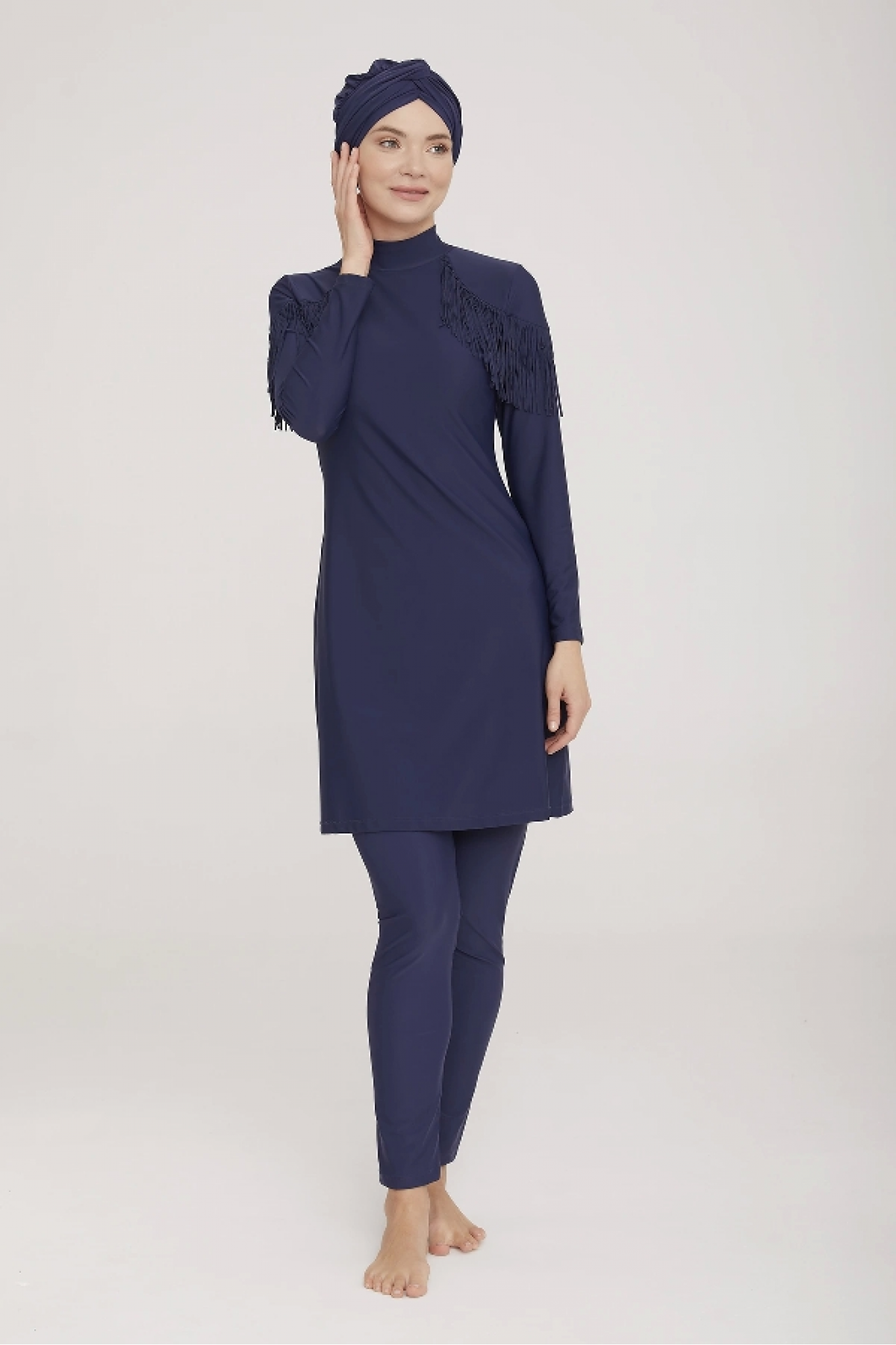 Adasea 4105 Kadın Likralı Uzun Kol Tesettür Mayo