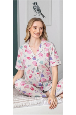 Alissa 6258 Kadın Fil Desenli Patlı Pijama Takımı