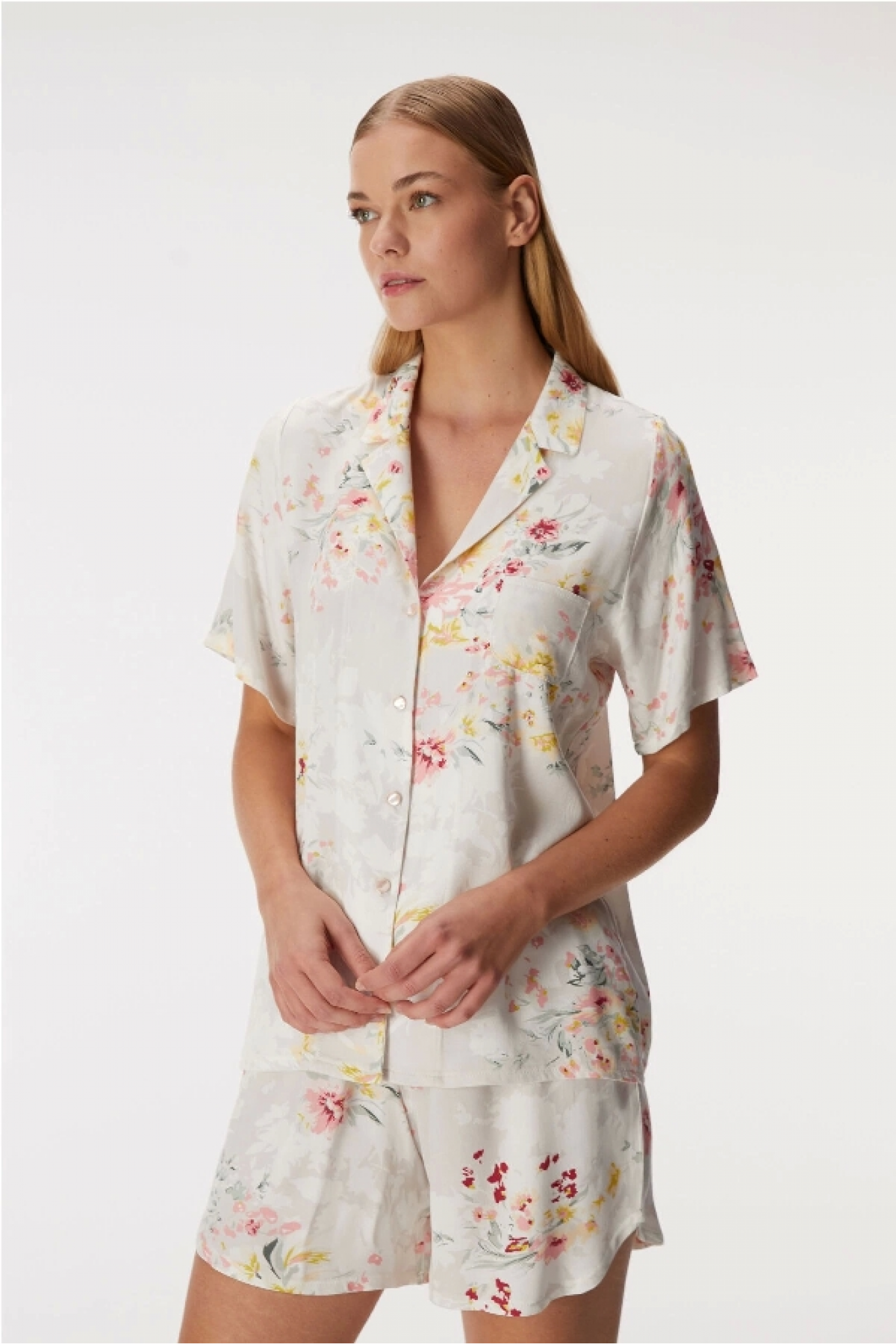 Anıl 11355 Kadın Kısa Kol Gömlek ve Şort Takım