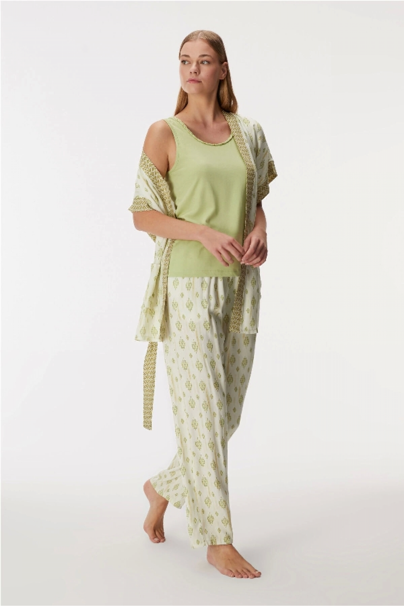 Anıl 11421 Kadın Sabahlık, Atlet ve Pantolon Takım