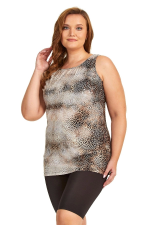 Argento 0755-9011 Leopar Kısa Kollu Tankini