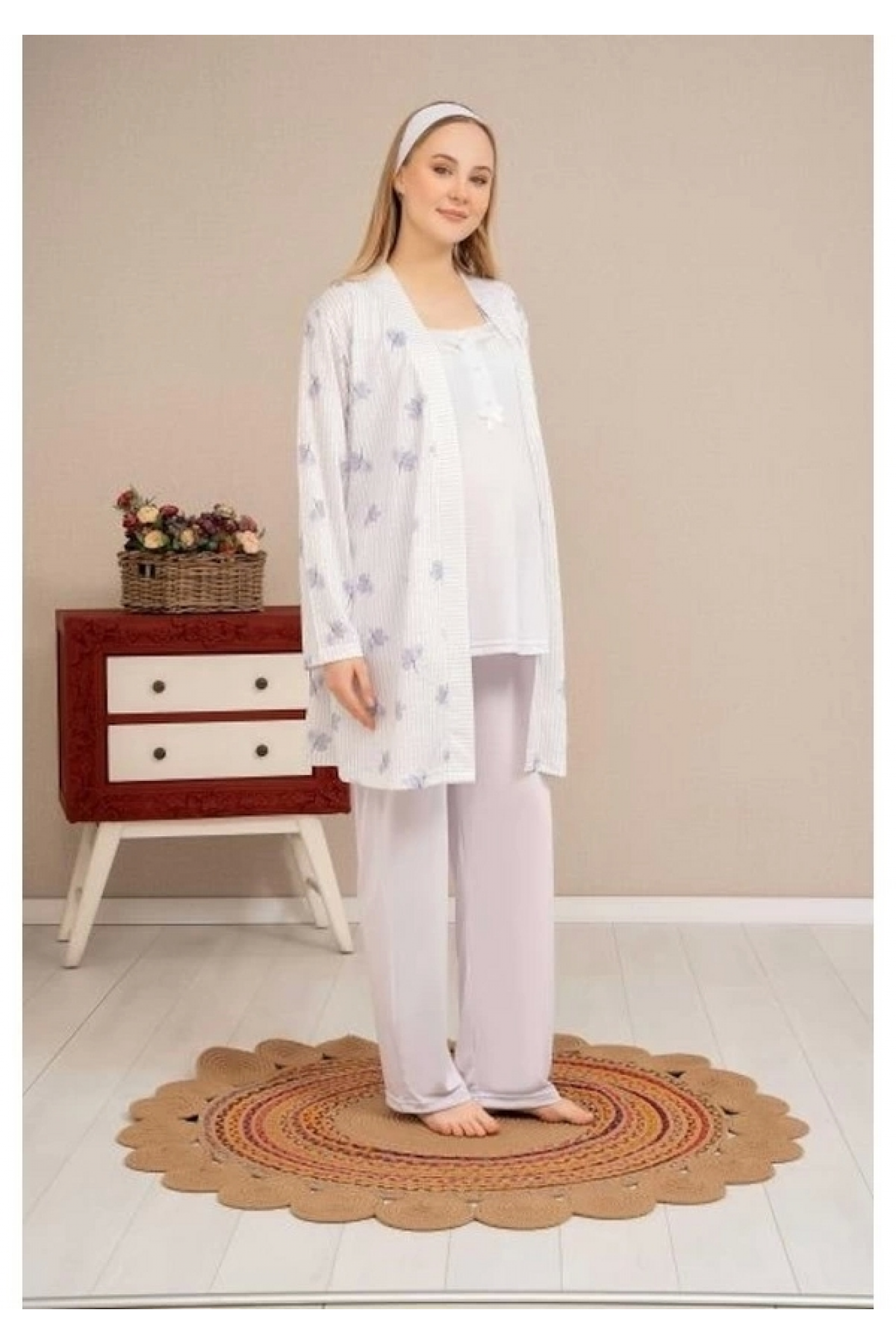 Ba-Ha 4521 Sabahlıklı Lohusa Pijama Takımı