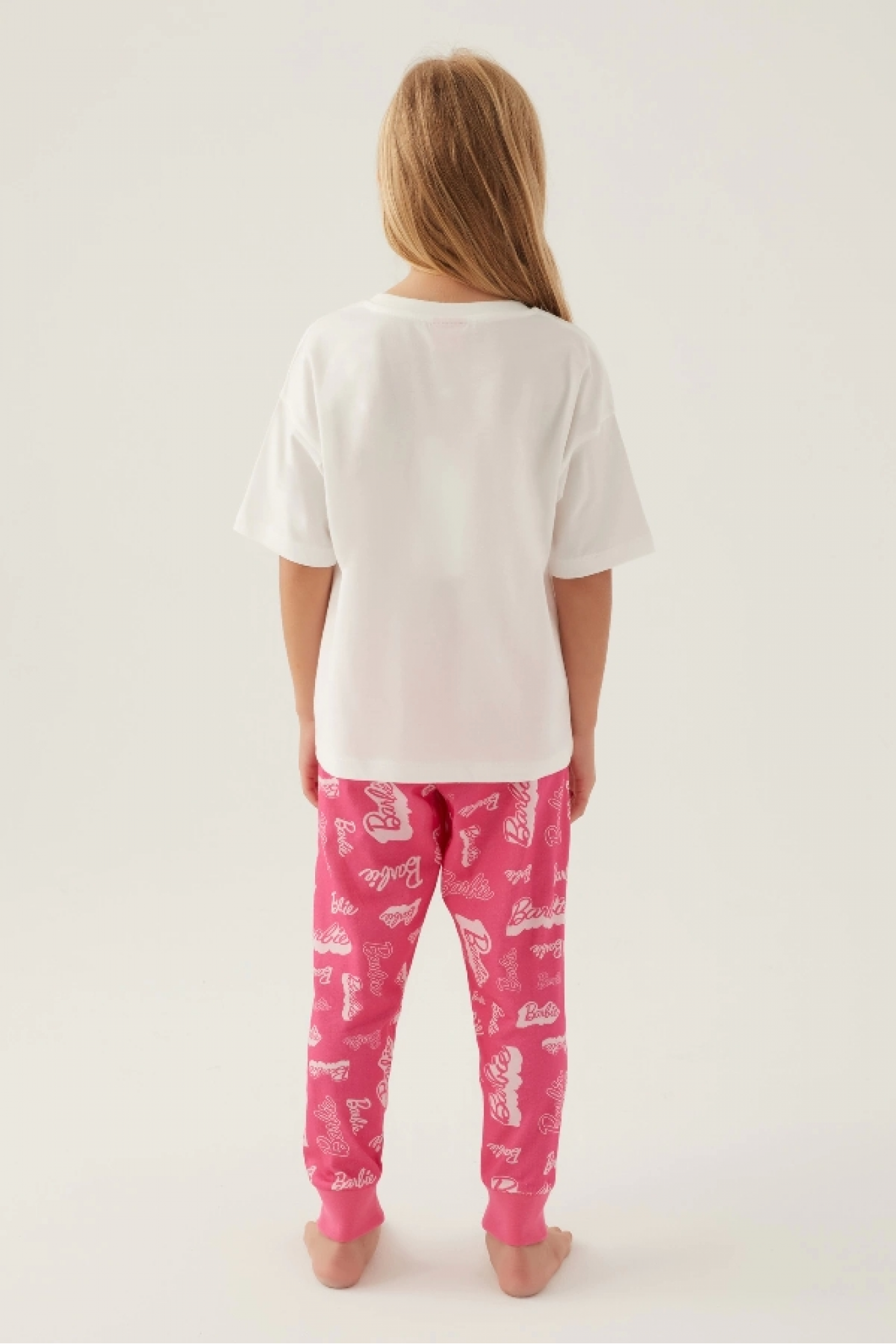 Barbie L1704-3 Kız Çocuk Kısa Kol Pijama Takımı