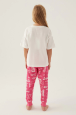 Barbie L1704-3 Kız Çocuk Kısa Kol Pijama Takımı