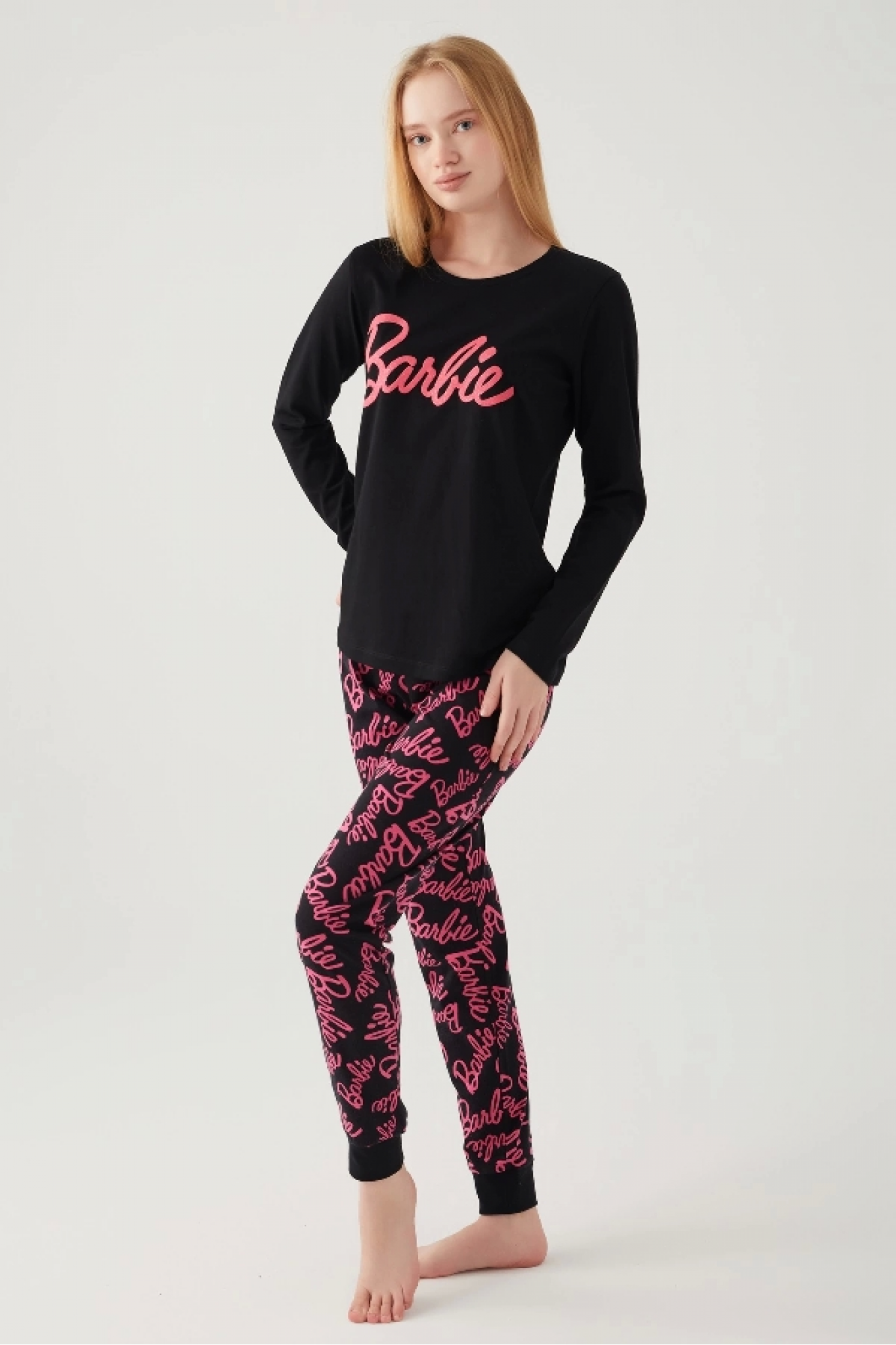 Barbie L1766-S Kadın Uzun Kollu Pijama Takımı