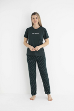 Estiva 25124 Kadın Milan Soft Puantiyeli Kısa Kol Pijama Takımı