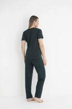 Estiva 25124 Kadın Milan Soft Puantiyeli Kısa Kol Pijama Takımı
