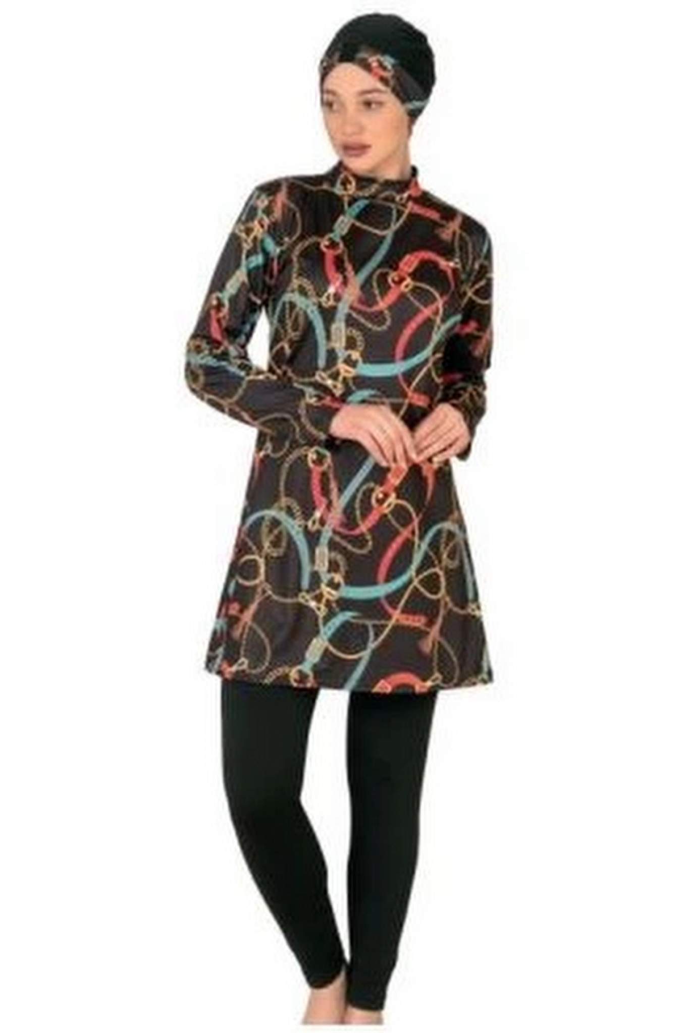 Fantasy 3412  Bayan Desenli Tesettür Mayo