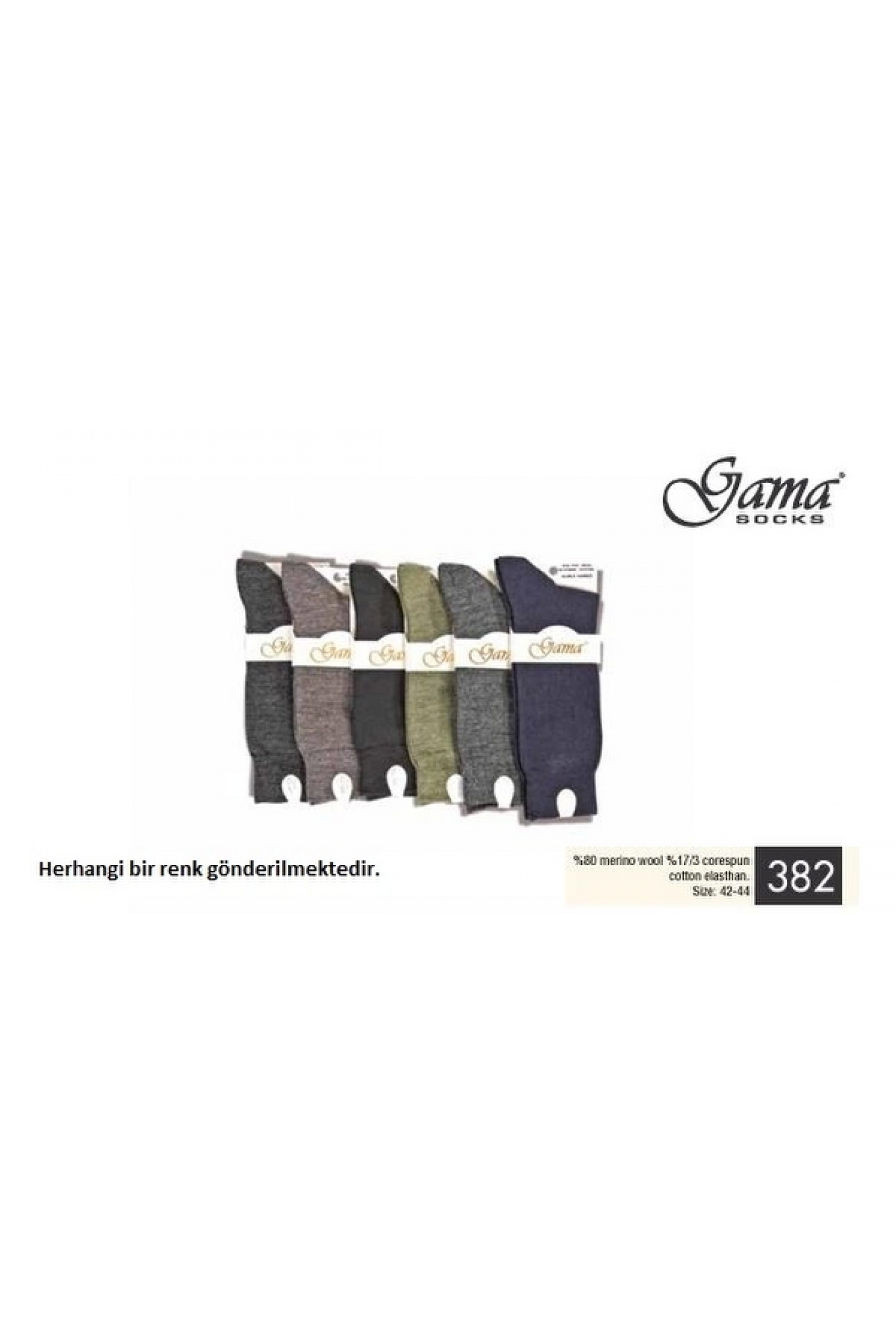 Gama 382 Erkek Merinos Yün Çorap