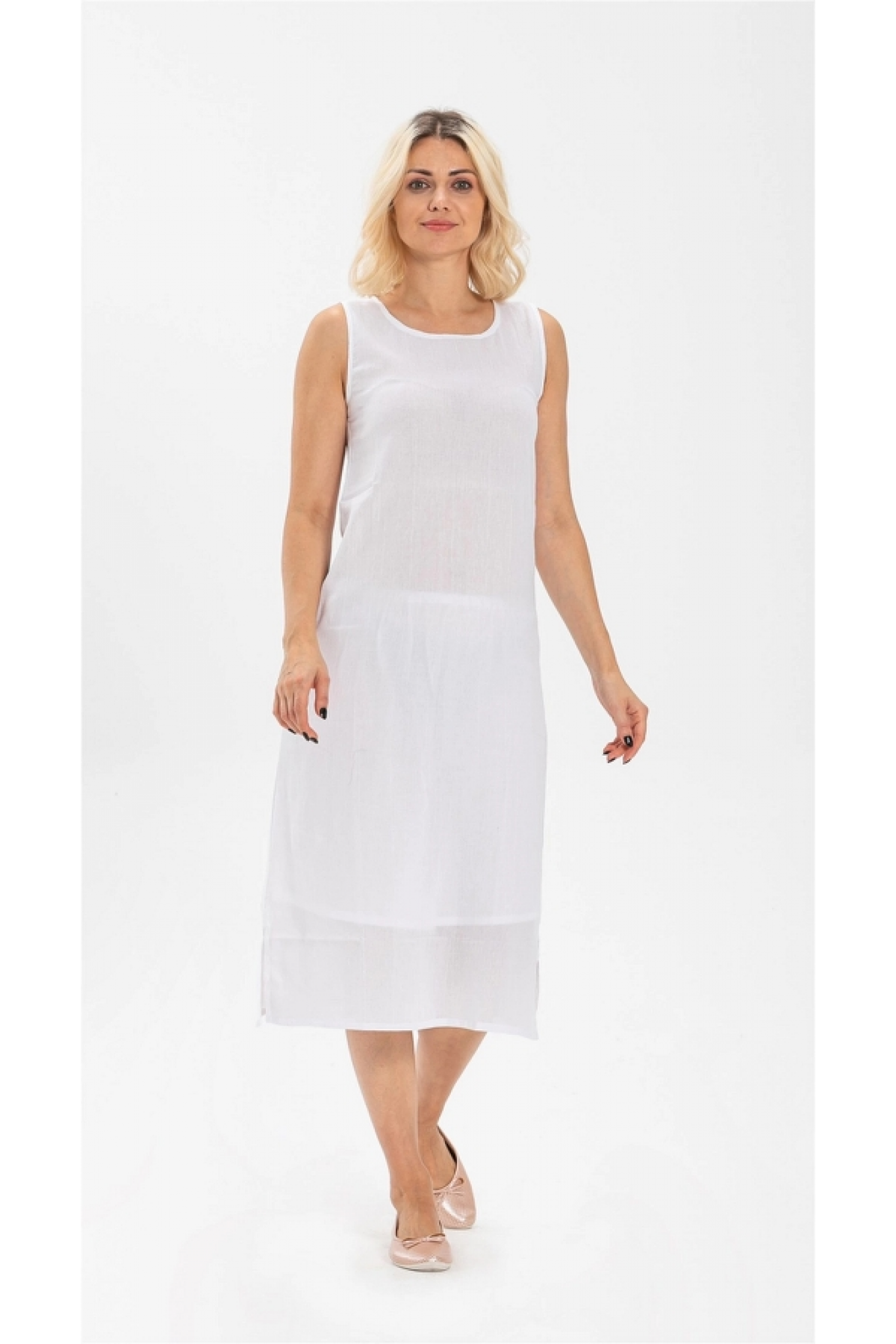 İmer 3164 Kalın Askı Uzun Viskon Elbise Kombinezon