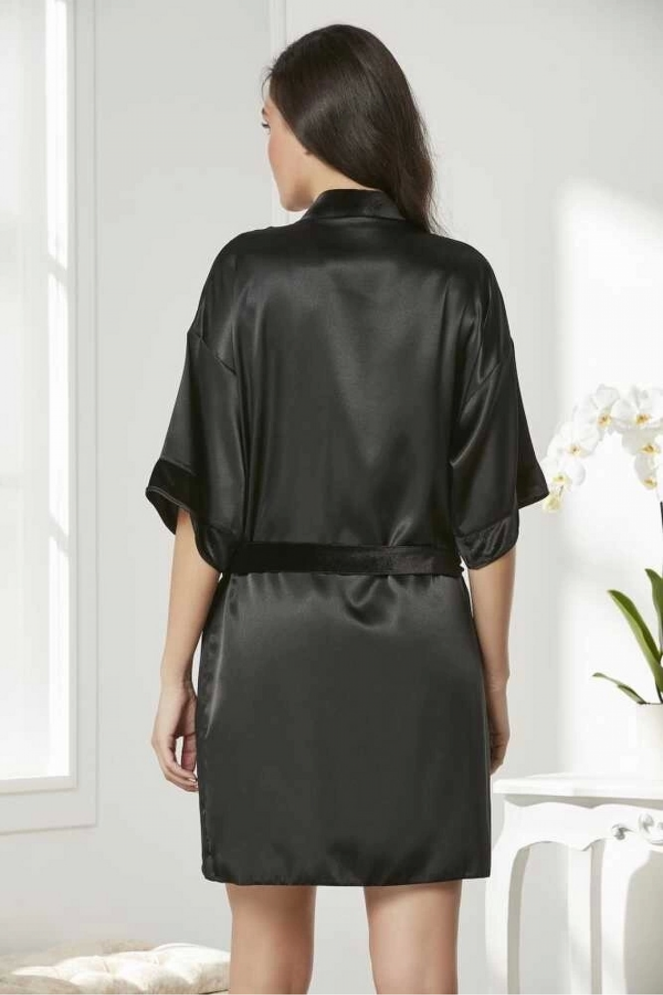 Pierre Cardin 4045 Kadife Saten Dantelli Gecelik ve Sabahlık Takımı