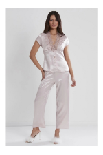 Pierre Cardin 6325 6'lı Saten Gecelik Sabahlık Takım