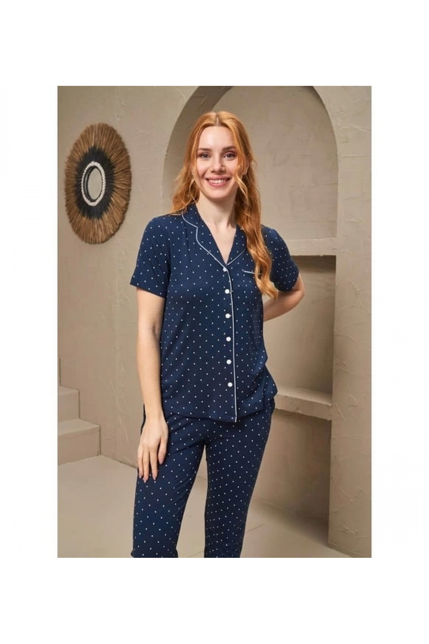 Pjs 25163 Bayan Kısa Kol Pijama Takımı