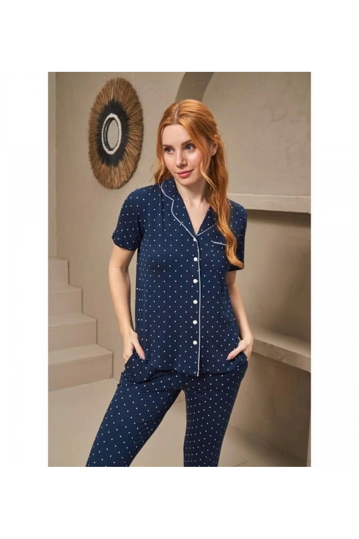 Pjs 25163 Bayan Kısa Kol Pijama Takımı