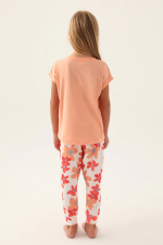 Roly Poly 3394-2 Kız Çocuk Çiçekli Kısa Kol Pijama Takım