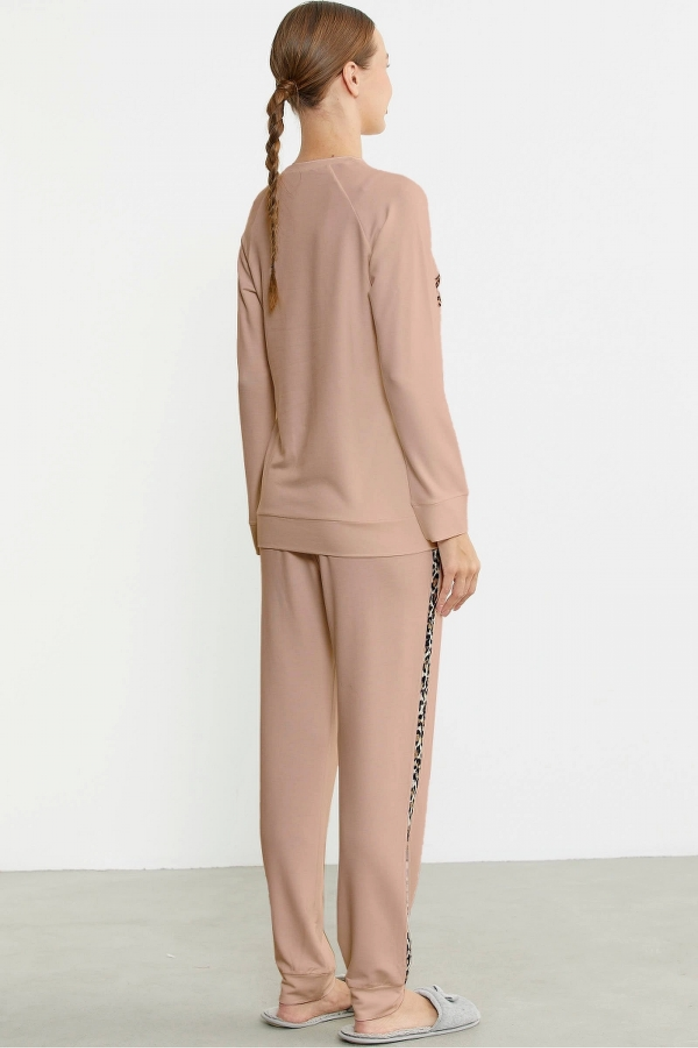 Sementa 76446 Leopar Çizgili Jogger Pijama Takım