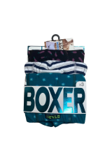 Star 106 Desenli Pamuklu Kemer Likralı 3'Lü Boxer